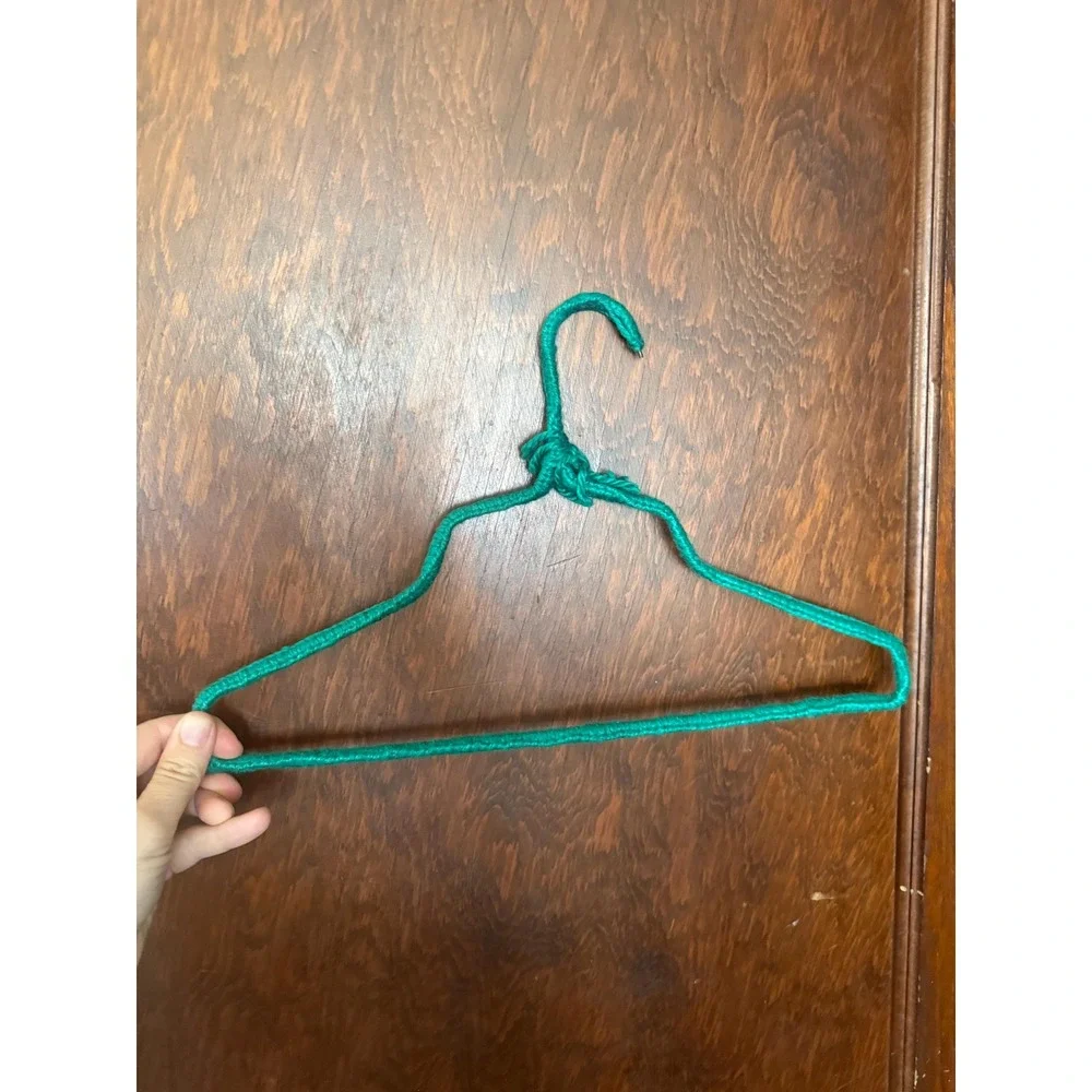 Vintage Crochet Hangers Set of 4 with Embellishments